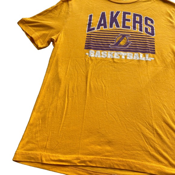 Los Angeles Lakers NBA Short Sleeve T-Shirt Orange Men's Large Tee Mens Graphic - Picture 2 of 7